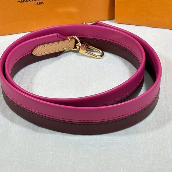 LOUIS VUITTON Cluny BB Shoulder Strap Color Pink Brown Leather Authentic - Picture 5 of 6